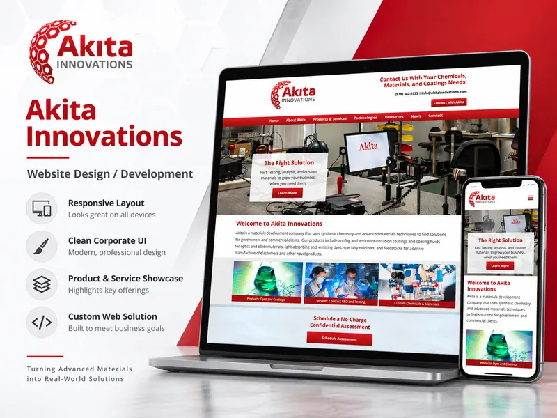 Akita Innovations website portfolio preview