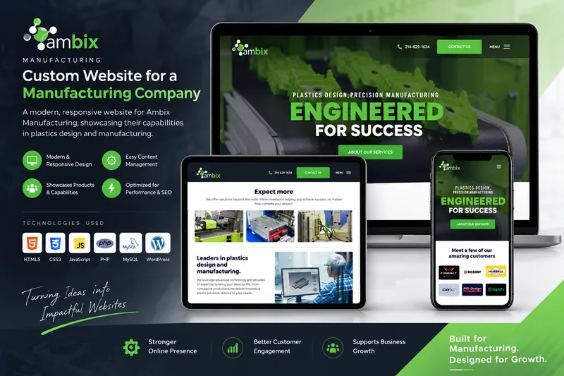 Ambix Manufacturing website portfolio preview