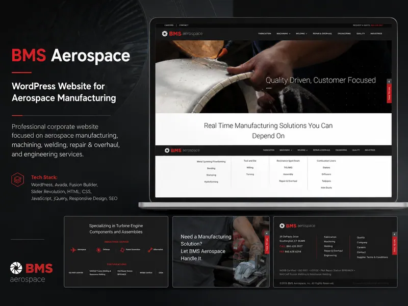 BMS Aerospace website portfolio preview
