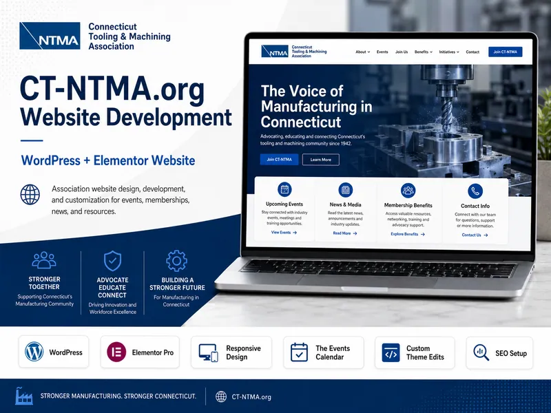 Connecticut Tooling & Machining Association website portfolio preview