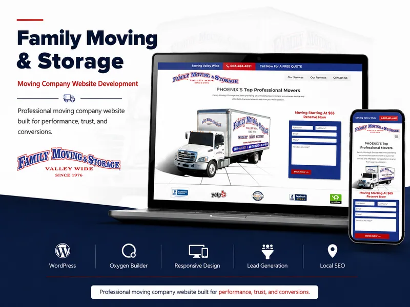 Family Moving & Storage website portfolio preview