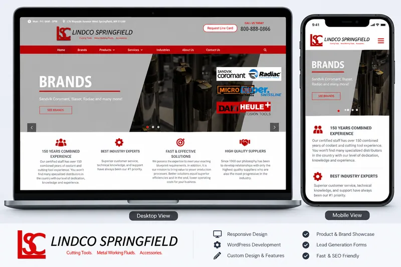 Lindco Springfield website portfolio preview