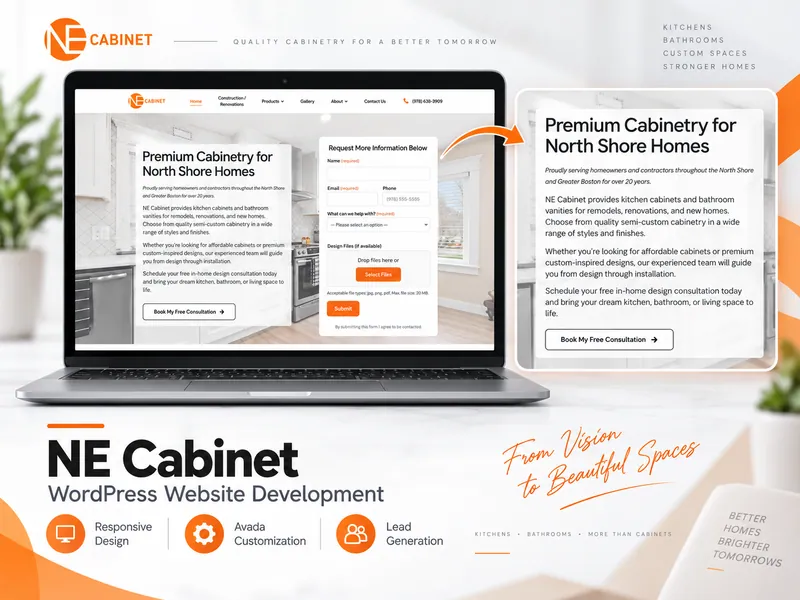 NE Cabinet website portfolio preview