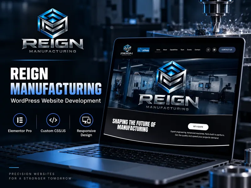 Reign Manufacturing website portfolio preview