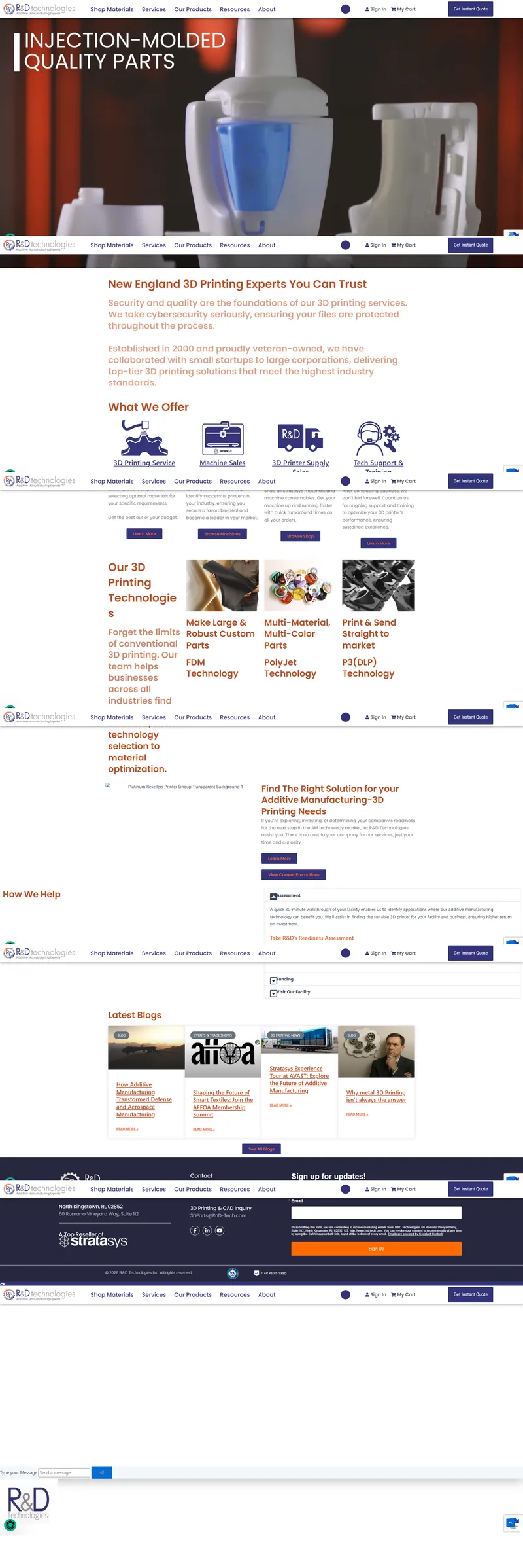 R&D Technologies website portfolio preview