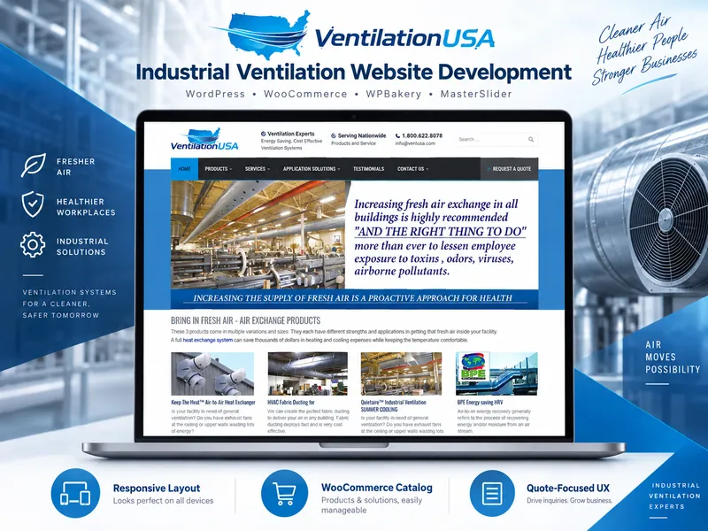 Ventilation USA website portfolio preview