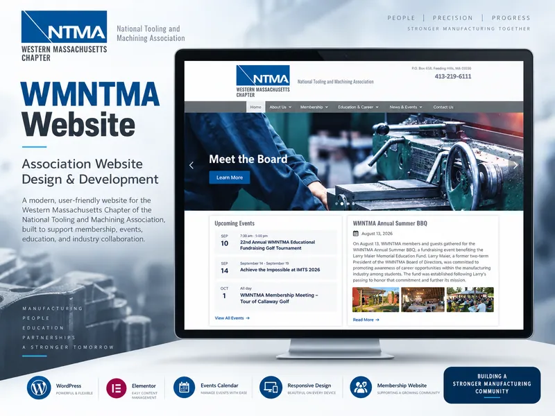 Western Massachusetts NTMA website portfolio preview